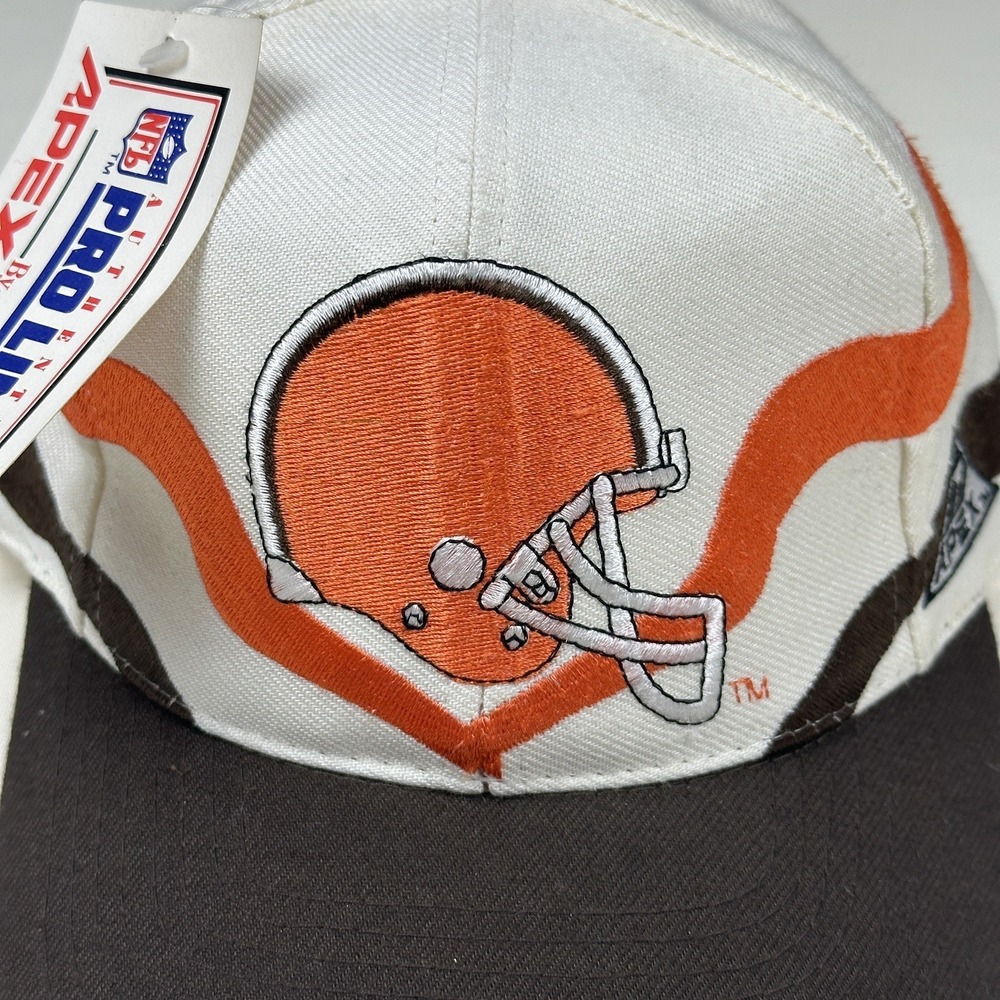 VTG 90s Cleveland Browns Apex One Proline Ribbon Wave NFL Snapback Hat Cap NWT